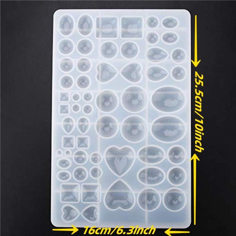 woobles Silicone Beads Mold, Making Jewelry Casting Mould Necklace Bracelet Resin Pendant Drop Craft Tool with 29 Types Round Square,Oval, Heart Shape for Candle Jewelry Craft Making DIY - Image 5